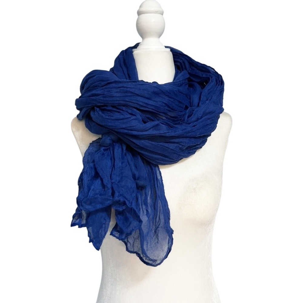 Purple Sheer Knotted Crinkle Scarf Purple